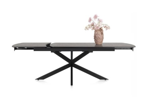 Największy stół rozkładany Pavalon 200-278x100 cm na centralnej nodze, blat Primo Laminato (HPL), kolor antracyt