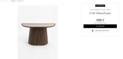 Elegancka owalna konsola CLEO COCOmaison 130 cm, blat HPL o wyglądzie trawertynu, brązowa podstawa z lamelami Elegancka owalna konsola CLEO COCOmaison 130 cm, blat HPL o wyglądzie trawertynu, brązowa podstawa z lamelami