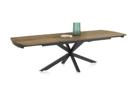 [K] Stół industrialny rozkładany ASPEN 200-278 cm, blat lity dąb, noga pająk