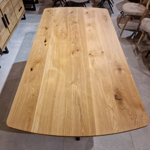 [K] Stół industrialny rozkładany ASPEN 200-278 cm, blat lity dąb, noga pająk