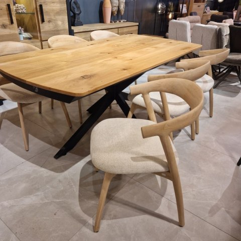 [K] Stół industrialny rozkładany ASPEN 200-278 cm, blat lity dąb, noga pająk