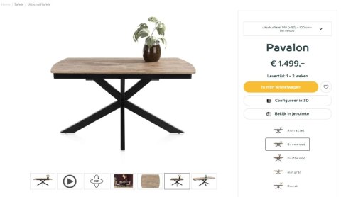 [M] Stół rozkładany Pavalon 140-190x100 cm na centralnej nodze, blat Primo Laminato (HPL) w kolorze BARNWOOD