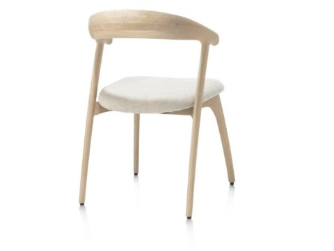 [OD RĘKI] Krzesło skandynawskie Bellami, rama z litego dębu, tkanina szenilowa Livigno - kremowy