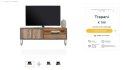 (R) Nowoczesna szafka RTV Trapani Henders & Hazel 160 cm, fornir mango smoked, z oświetleniem LED