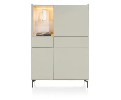 (R) Wysoka szafa/ witryna NOON Xooon z oświetleniem LED Silk Grey (R) Wysoka szafa/ witryna NOON Xooon z oświetleniem LED Silk Grey