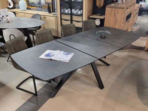 [R, od ręki] Stół rozkładany H&H Palace 190 + 60 x 110 cm antracyt centralna noga