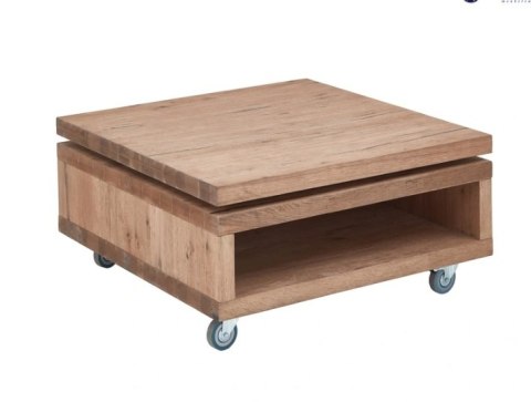 Stolik Kawowy Canova 80x80 Dębowy z Obrotowym Blatem Stolik Kawowy Canova 80x80 Dębowy z Obrotowym Blatem