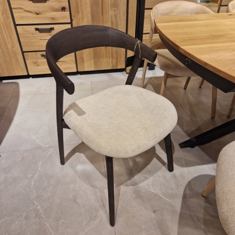 [na zamówienie] Krzesło do jadalni Henders& Hazel Bellami siedzisko z tkaniny szenilowej Livigno kremowa