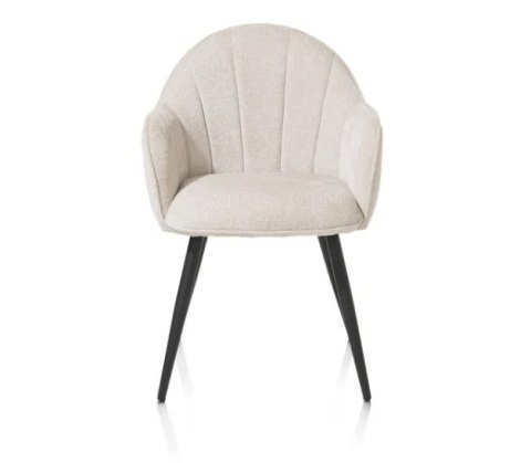 [na zamówienie] Nowoczesne krzesło z podłokietnikami Aron Happy@Home, tkanina Vulcano, kolor kremowy