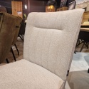 (K) Krzesło do jadalni Olvi w tkaninie chenille (Livigno) z czarną metalową ramą