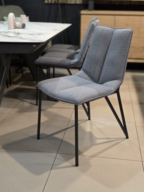 Krzesło do Jadalni YLVA, ergonomiczne, tapicerowane tkaniną Calabria/Toba Antracyt,