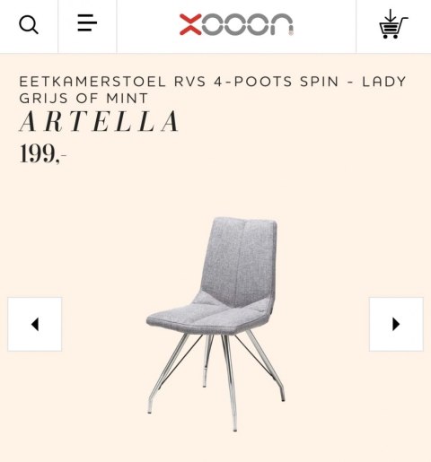 Krzesło do jadalni Xooon ARTELLA z personalizowaną tapicerką i podstawą Krzesło do jadalni Xooon ARTELLA z personalizowaną tapicerką i podstawą