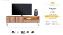 (M, defekt) Nowoczesna szafka RTV Trapani Henders & Hazel 200 cm, fornir mango smoked, z oświetleniem LED