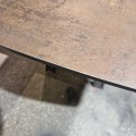 [M, od ręki DEFEKT#1] Największy stół rozkładany Pavalon 200-278x100 cm na centralnej nodze, blat Primo (HPL), kolor rdza, roest