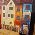 Obraz na sklejce "Złote Domy Północy" 103 x 140 cm - unikatowe, ręcznie malowane dzieło S. Biedroń