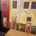 Obraz na sklejce "Złote Domy Północy" 103 x 140 cm - unikatowe, ręcznie malowane dzieło S. Biedroń