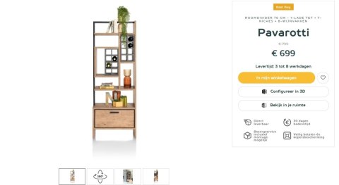 [ M] Parawan / Regał na wino Pavarotti Henders& Hazel 70x190 cm, industrialny, laminat HPL