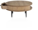 Stolik Kawowy ZADE Okrągły Ø 75 cm, fornir dębowy Dune, 1 szuflada Stolik Kawowy ZADE Okrągły Ø 75 cm, fornir dębowy Dune, 1 szuflada