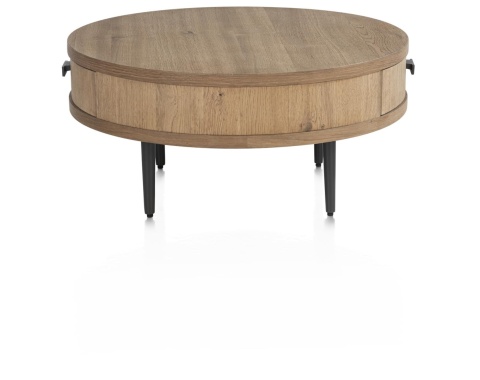 Stolik Kawowy ZADE Okrągły Ø 75 cm, fornir dębowy Dune, 1 szuflada Stolik Kawowy ZADE Okrągły Ø 75 cm, fornir dębowy Dune, 1 szuflada