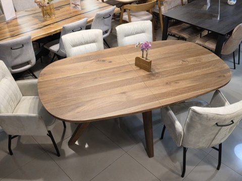 (R, od ręki) Stół Rozkładany EVEREST 190 (+ 60) x 110 cm, fornir z dymionego drzewa mango, Happy@Home (R, od ręki) Stół Rozkładany EVEREST 190 (+ 60) x 110 cm, fornir z dymionego drzewa mango, Happy@Home