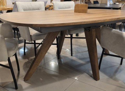 (R, od ręki) Stół Rozkładany EVEREST 190 (+ 60) x 110 cm, fornir z dymionego drzewa mango, Happy@Home (R, od ręki) Stół Rozkładany EVEREST 190 (+ 60) x 110 cm, fornir z dymionego drzewa mango, Happy@Home