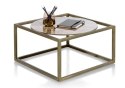 (R) Stolik Kawowy Glamour MONDELO CALACATTA GOLD 60x60 cm ze Złotą Podstawą
