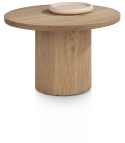 Stolik Kawowy ZADE Okrągły Ø 60 cm, fornir dębowy Dune, podstawa cylindryczna Stolik Kawowy ZADE Okrągły Ø 60 cm, fornir dębowy Dune, podstawa cylindryczna