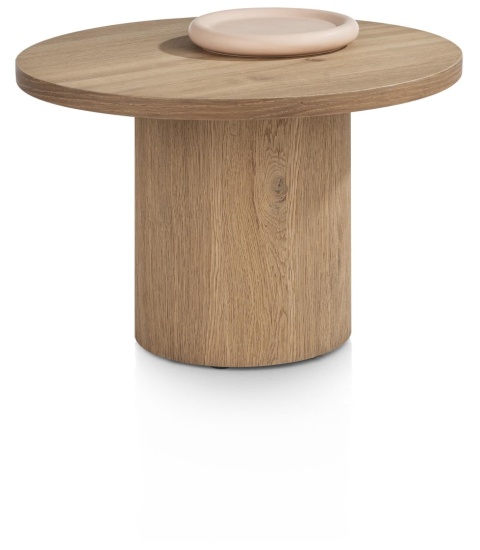 Stolik Kawowy ZADE Okrągły Ø 60 cm, fornir dębowy Dune, podstawa cylindryczna Stolik Kawowy ZADE Okrągły Ø 60 cm, fornir dębowy Dune, podstawa cylindryczna