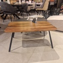 Stolik Kawowy z Litego Drewna Orzechowego z Żywicą Epoksydową 90x50 cm