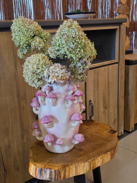 [na zamówienie] artystyczny wazon ceramiczny Harriet COCOmaison 48 cm z grzybami 3D