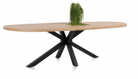 Henders & Hazel Stół Jadalniany Owalny Metalox/ Nyborg 240x110 cm, Centralna Noga Metalowa, Fornir Dąb Naturalny