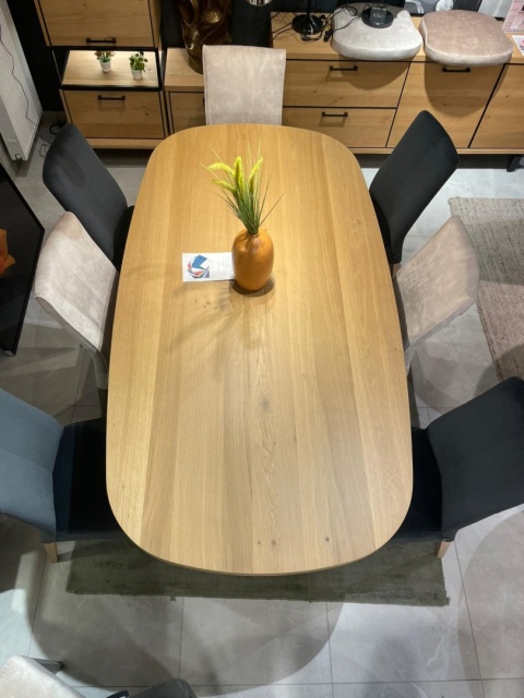 Henders & Hazel Stół Jadalniany Owalny Metalox/ Nyborg 240x110 cm, Centralna Noga Metalowa, Fornir Dąb Naturalny