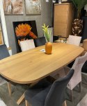 [K, od ręki] Henders & Hazel Stół Jadalniany Owalny Metalox/ Nyborg 210x110 cm, Centralna Noga Drewniana, Fornir Dąb Naturalny