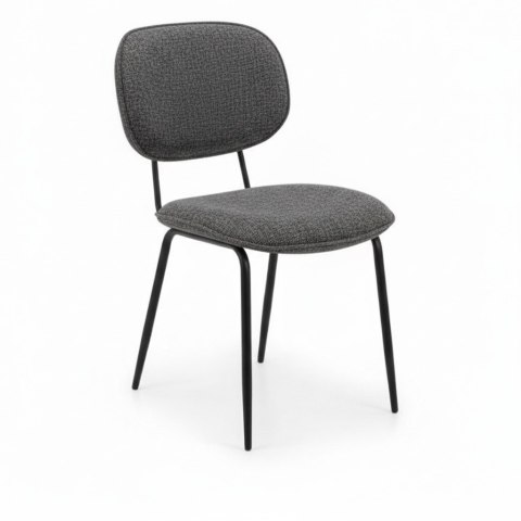 Krzesło do jadalni LEXI z wyborem tapicerki, podstawa metalowa czarna, z uchwytem