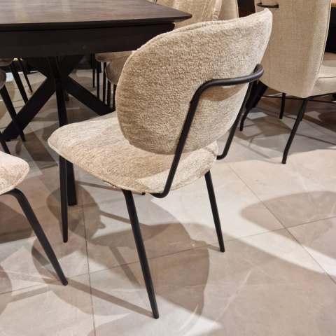 Krzesło do jadalni LEXI z wyborem tapicerki, podstawa metalowa czarna, z uchwytem