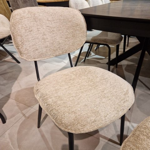 Krzesło do jadalni LEXI z wyborem tapicerki, podstawa metalowa czarna, z uchwytem