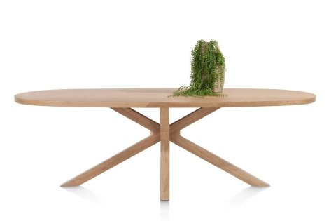 [M] Henders & Hazel Stół Jadalniany Owalny Metalox/ Nyborg 240x110 cm, Centralna Noga Drewniana, Fornir Dąb Naturalny