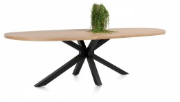 [M] Henders & Hazel Stół Jadalniany Owalny Metalox/ Nyborg 240x110 cm, Centralna Noga Metalowa, Fornir Dąb Naturalny