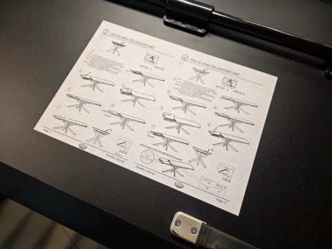 [M, od ręki DEFEKT#3] Największy stół rozkładany Pavalon 200-278x100 cm na centralnej nodze, blat Primo (HPL), kolor antracyt