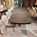 Największy stół rozkładany Pavalon 200-278x100 cm na centralnej nodze, blat Primo Laminato (HPL), kolor antracyt