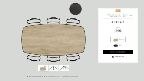 (M, od ręki) Stół Xooon Arvada 220 x 110 cm Oval lity dąb