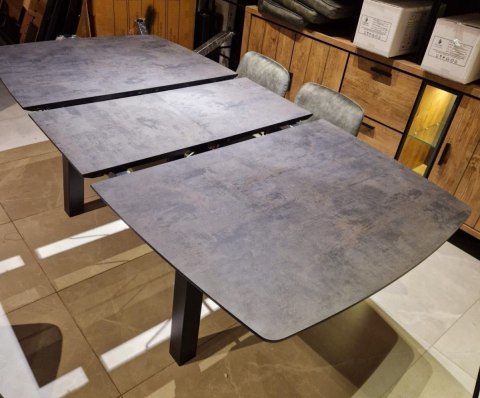 [M, od ręki defekt #1] ANTRACYT Stół rozkładany H&H Palace 190 + 60 x 110 cm 4 klasyczne nogi