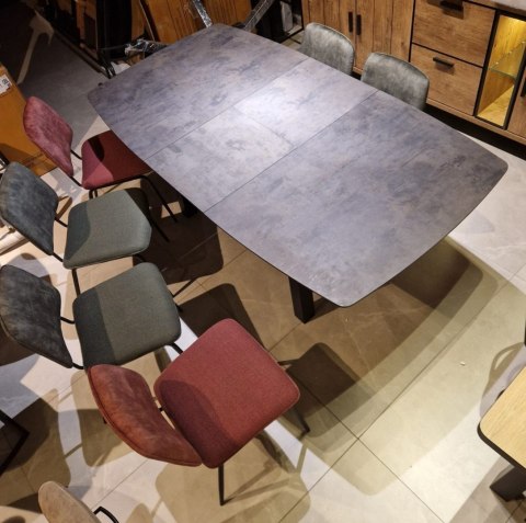 [M, od ręki defekt #1] ANTRACYT Stół rozkładany Henders& Hazel Palace 160 + 50 x 110 cm antracyt klasyczne 4 nogi