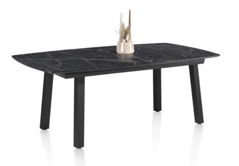 [M, od ręki defekt #1] ONYX Stół Henders& Hazel Palace ciemny marmur 190+ 60 x 110 cm klasyczne 4 nogi