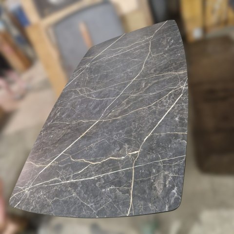 [M, od ręki defekt #1] ONYX Stół Henders& Hazel Palace ciemny marmur 190+ 60 x 110 cm klasyczne 4 nogi