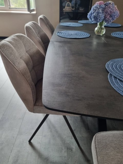 [M, od ręki defekt #2] ANTRACYT Stół rozkładany H&H Palace 190 + 60 x 110 cm 4 klasyczne nogi