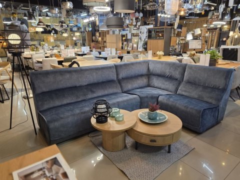 Narożnik modułowy DUBLIN (Układ 1+C+2) Tkanina Torre Niebieski