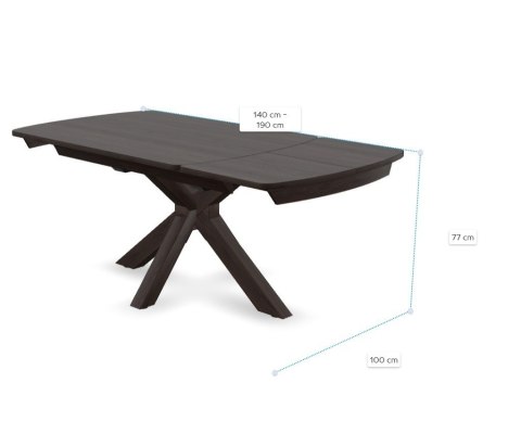 (R, od ręki) Stół rozkładany Henders & Hazel Nyon 140-190x100 cm, fornir dębowy, kolor bazalt (R, od ręki) Stół rozkładany Henders & Hazel Nyon 140-190x100 cm, fornir dębowy, kolor bazalt