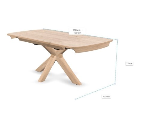 (R, od ręki) Stół rozkładany Henders & Hazel Nyon 140-190x100 cm, fornir dębowy, kolor dune natural (R, od ręki) Stół rozkładany Henders & Hazel Nyon 140-190x100 cm, fornir dębowy, kolor dune natural