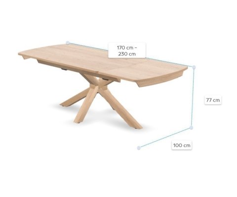 (R, od ręki) Stół rozkładany Henders & Hazel Nyon 170-230x100 cm, fornir dębowy, kolor dune natural (R, od ręki) Stół rozkładany Henders & Hazel Nyon 170-230x100 cm, fornir dębowy, kolor dune natural